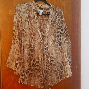 Chicos leopard top. Size 0.